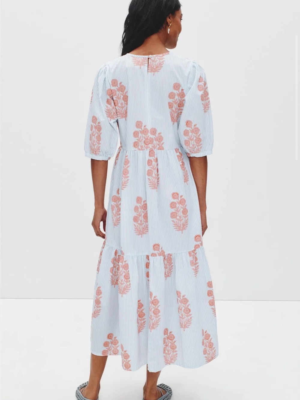SZ Blockprints Blue Floral Gaia Dress - Picture 2 of 9